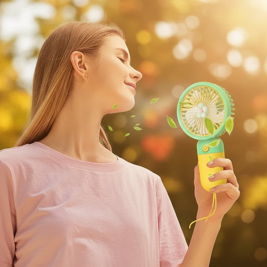 Portable Handheld Fan - Ultra Quiet Little Flower Handheld Fan | Battery Operated Fan, Handheld Fan for Outdoor Travel Commute