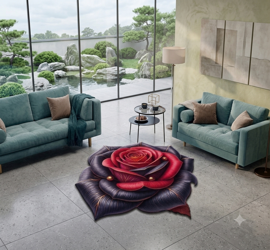 🌹 Red Rose 3D Decorative Floor Carpet