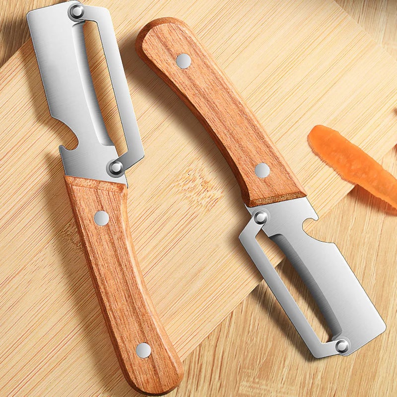 2-in-1 Wooden Kitchen Peeler | Fruit & Vegetable Peeler | Pack of 2