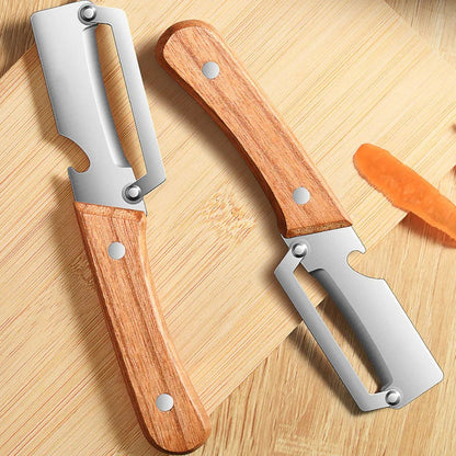 2-in-1 Wooden Kitchen Peeler | Fruit & Vegetable Peeler | Pack of 2