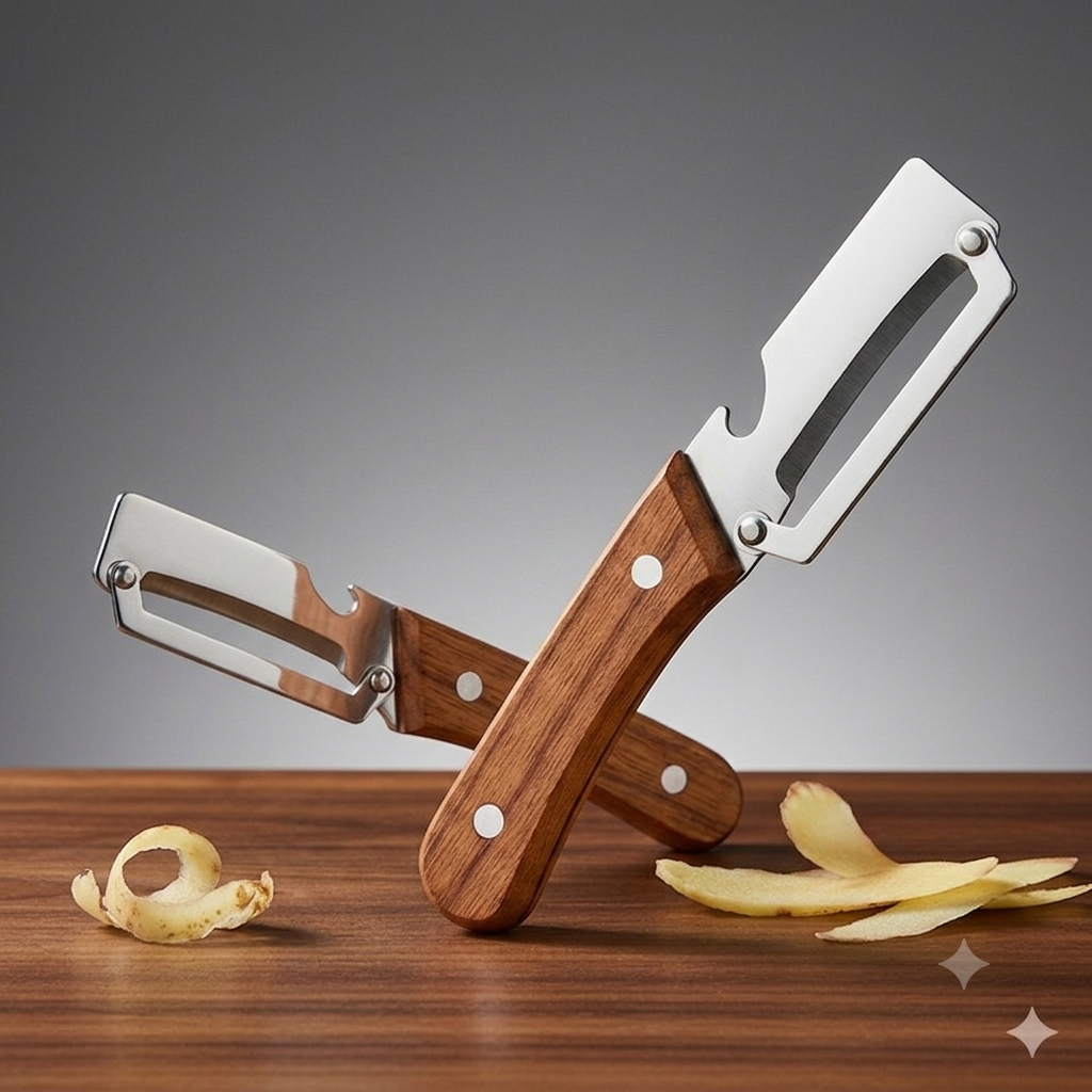2-in-1 Wooden Kitchen Peeler | Fruit & Vegetable Peeler | Pack of 2