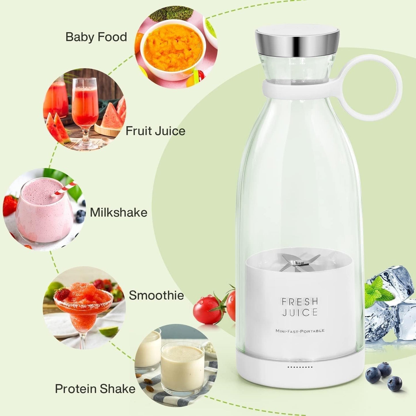 Electric Portable Mini Juicer Bottle | Wireless Personal Size Juicer Blender